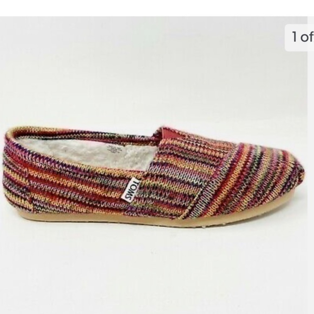 Rainbow knit Toms size 8.5